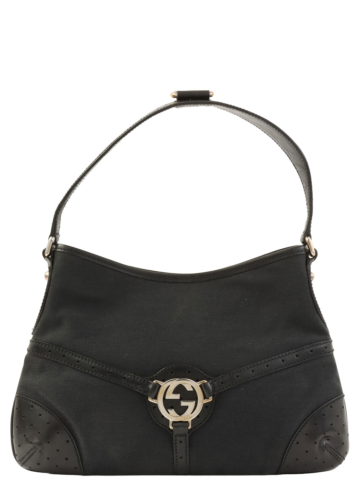 Interlocking One Shoulder Bag Black