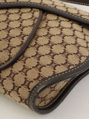 キャンバスマカダムパターンワンショルダーバッグ ベージュ