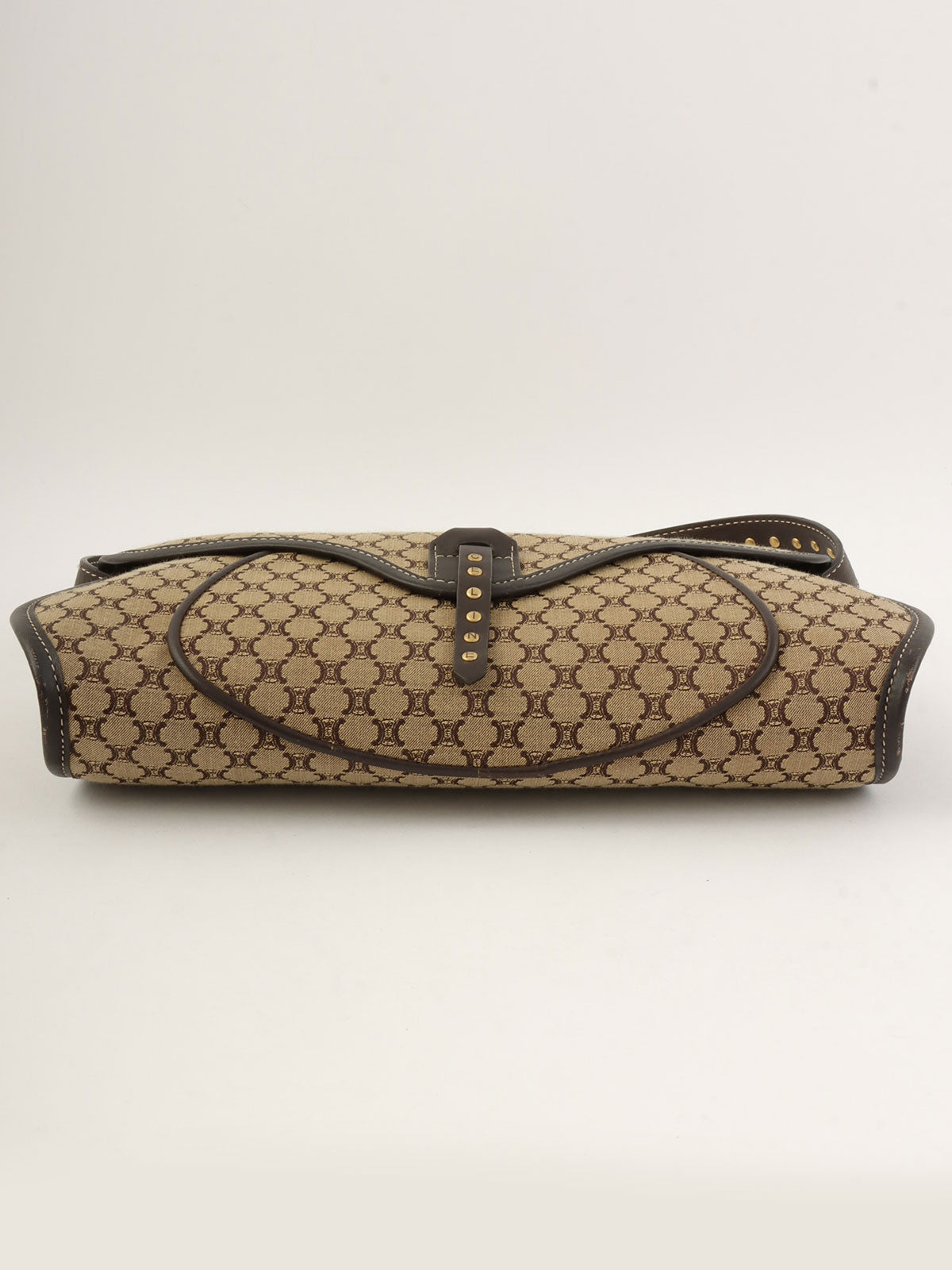 キャンバスマカダムパターンワンショルダーバッグ ベージュ