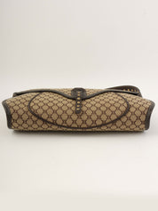 キャンバスマカダムパターンワンショルダーバッグ ベージュ