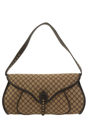 キャンバスマカダムパターンワンショルダーバッグ ベージュ