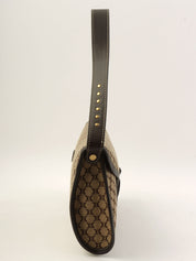 キャンバスマカダムパターンワンショルダーバッグ ベージュ