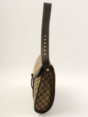 キャンバスマカダムパターンワンショルダーバッグ ベージュ