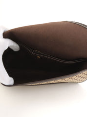 キャンバスマカダムパターンワンショルダーバッグ ベージュ