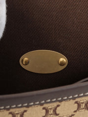 キャンバスマカダムパターンワンショルダーバッグ ベージュ