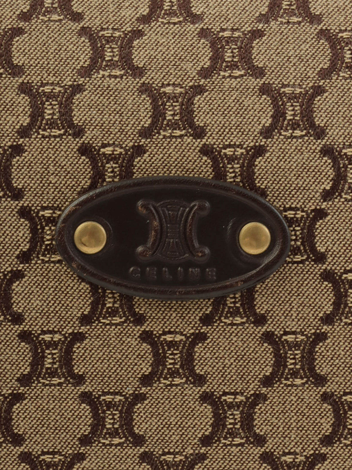 キャンバスマカダムパターンワンショルダーバッグ ベージュ