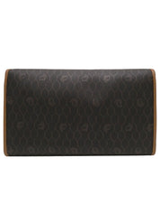 ハニカムパターンロゴプレートチェーンショルダーバッグ ブラウン