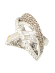 18Kダイヤモンドスターデザインリング シルバー