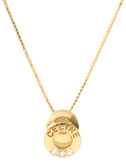 18K Gold Diamond Double Circle Necklace