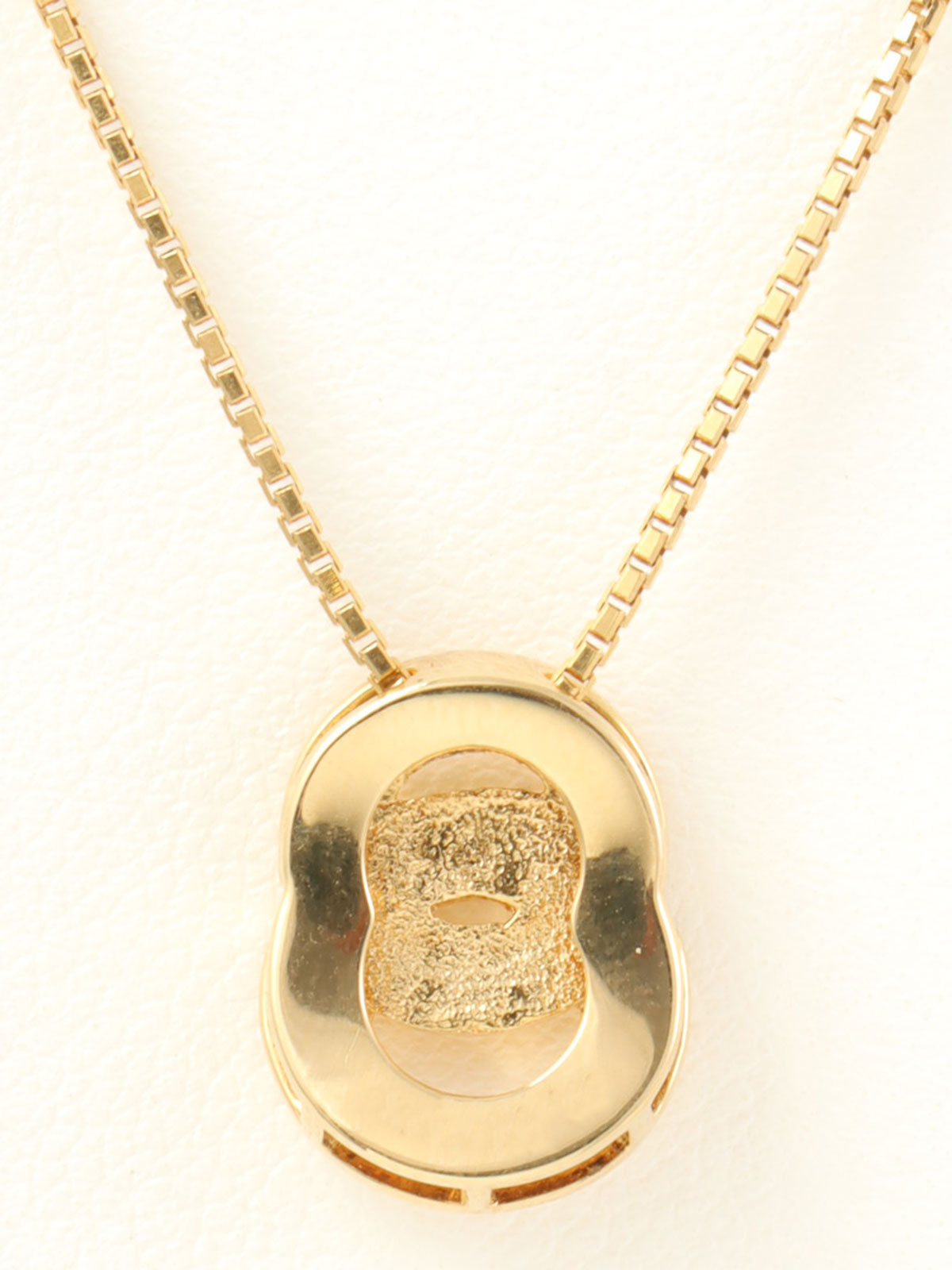 18K Gold Diamond Double Circle Necklace