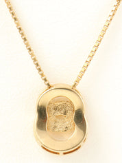 18K Gold Diamond Double Circle Necklace