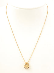 18K Gold Diamond Double Circle Necklace