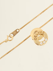 18K Gold Diamond Double Circle Necklace