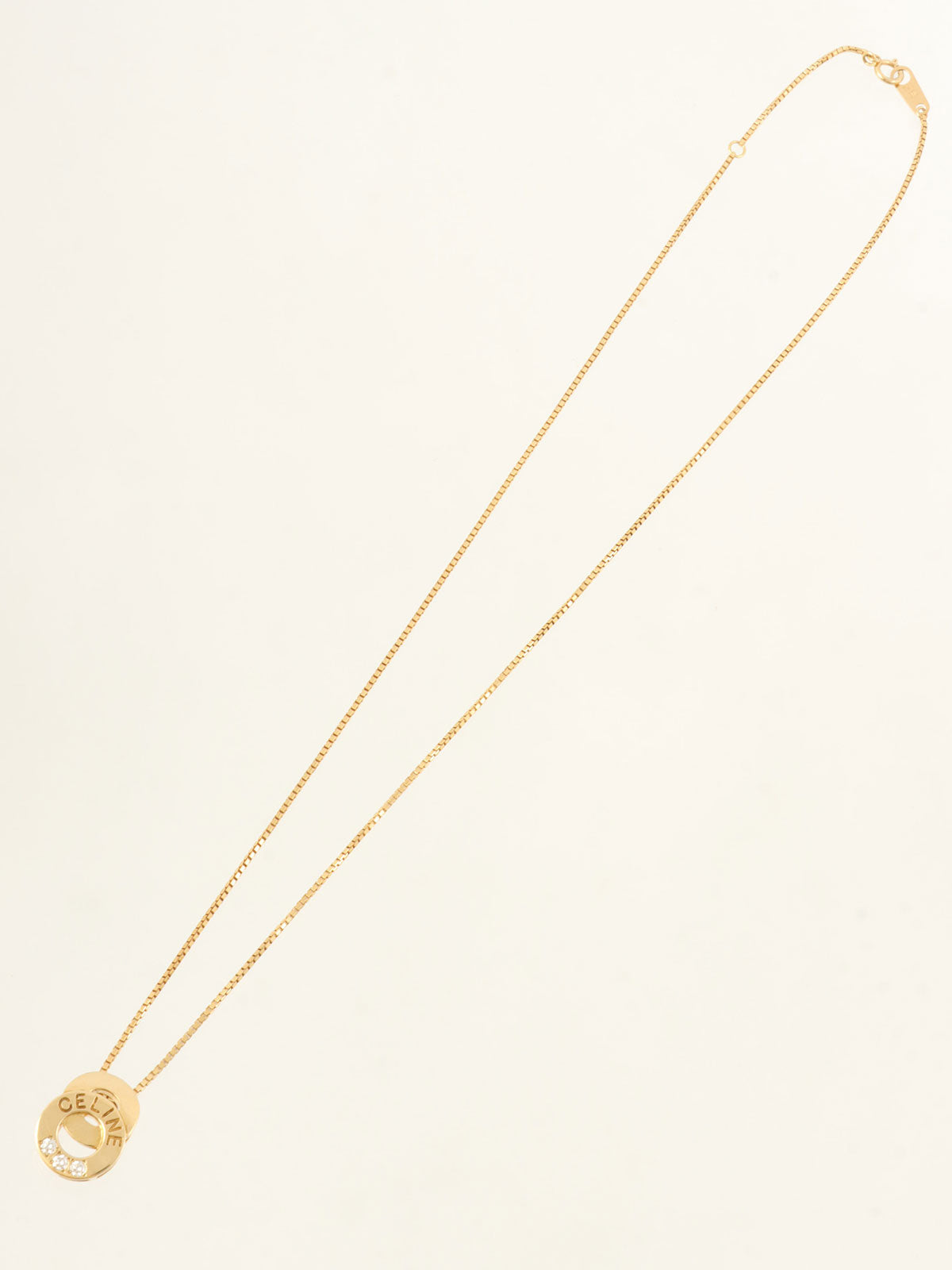 18K Gold Diamond Double Circle Necklace