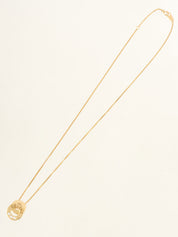 18K Gold Diamond Double Circle Necklace