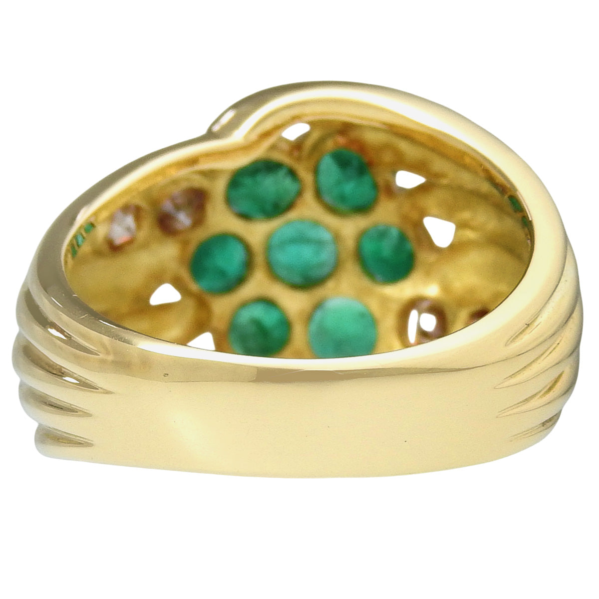 18K Emerald and Diamond Ring Gold #50.5