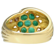 18K Emerald and Diamond Ring Gold #50.5