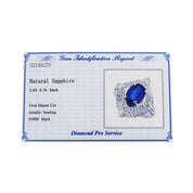 Platinum Large Motif Sapphire Diamond Ring #52 Silver