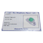Platinum Emerald Diamond Ring #51 Silver