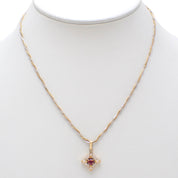 18K红宝石钻石项链 黄金/白银