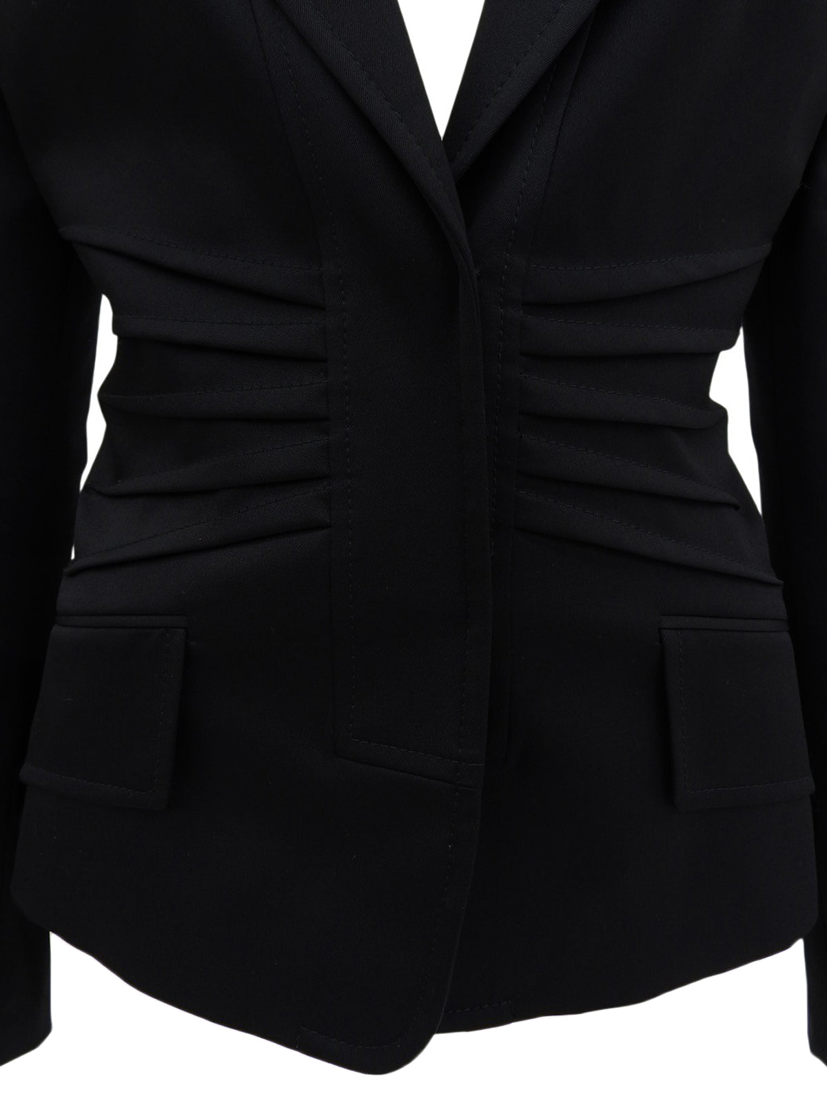 ロゴボタンウエストデザインジャケット ブラック