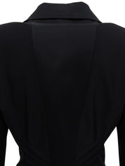 ロゴボタンウエストデザインジャケット ブラック