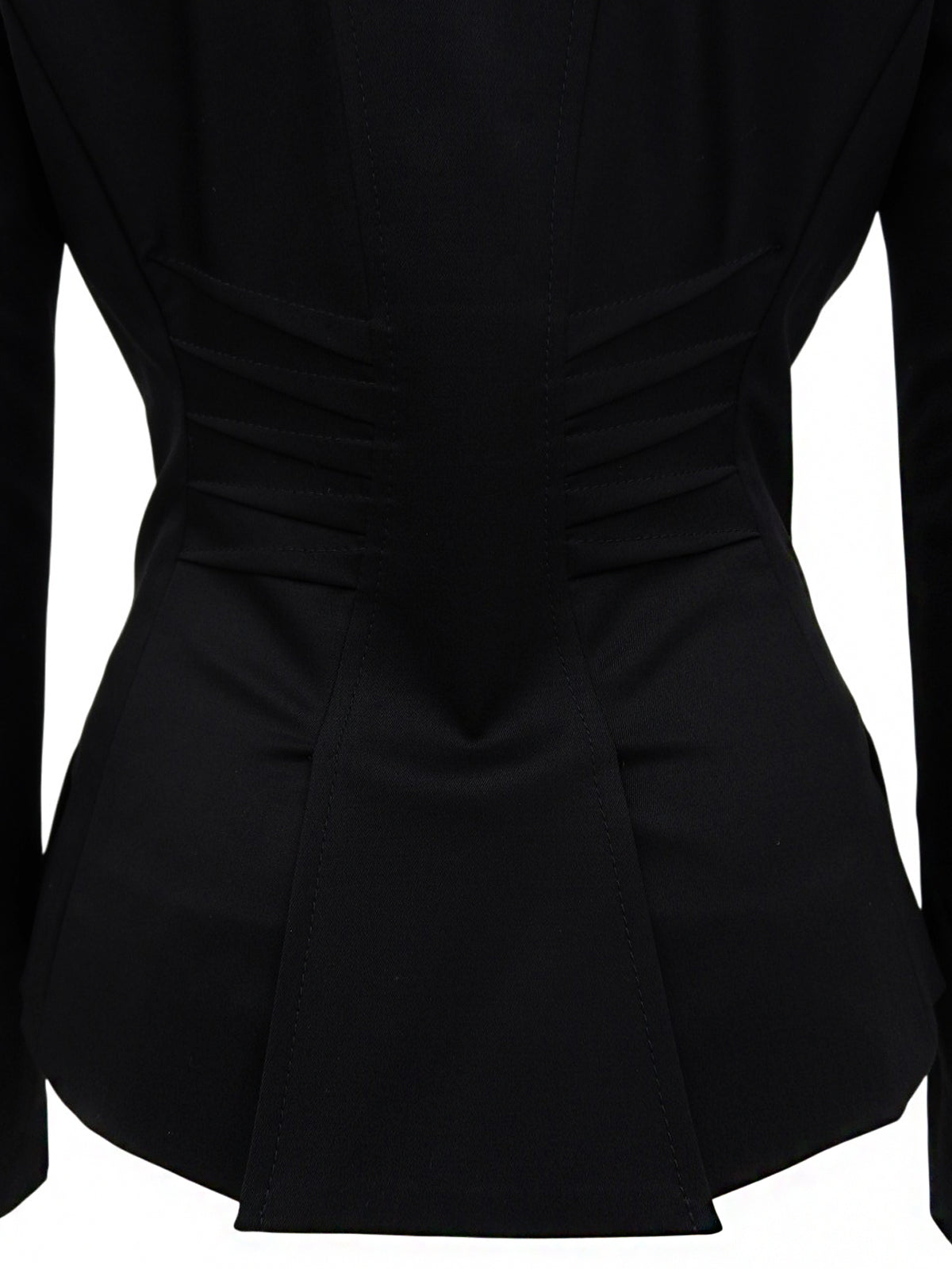 ロゴボタンウエストデザインジャケット ブラック