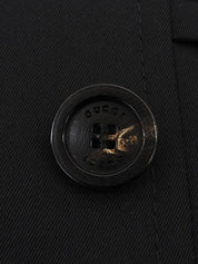 ロゴボタンウエストデザインジャケット ブラック