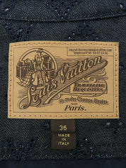 デニムモノグラムパターン半袖ジャケット インディゴ