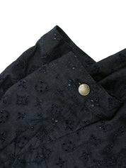 デニムモノグラムパターン半袖ジャケット インディゴ