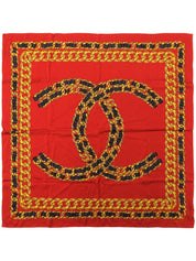 CC Mark Chain Design Pattern Scarf Red/Multi