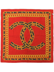 CC Mark Chain Design Pattern Scarf Red/Multi