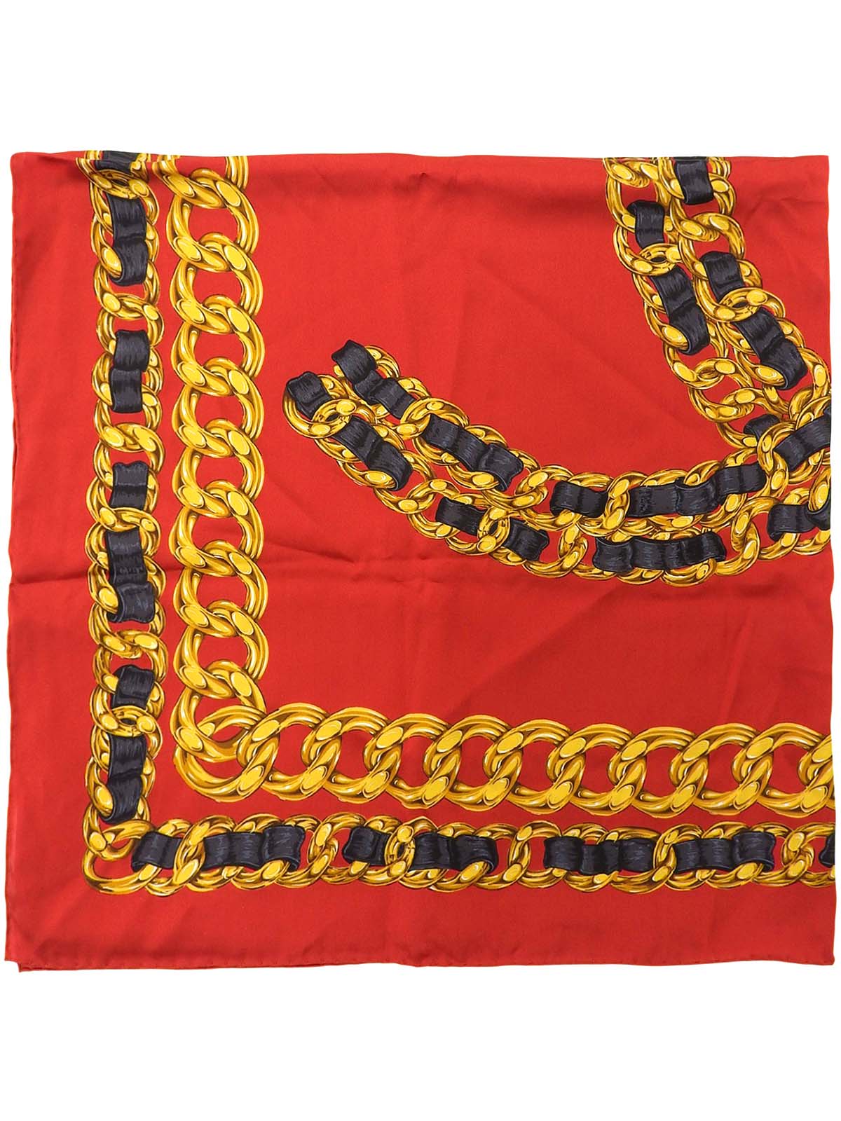 CCマークチェーンデザインパターンスカーフ レッド/マルチ