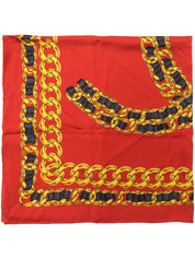 CCマークチェーンデザインパターンスカーフ レッド/マルチ