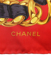 CC Mark Chain Design Pattern Scarf Red/Multi