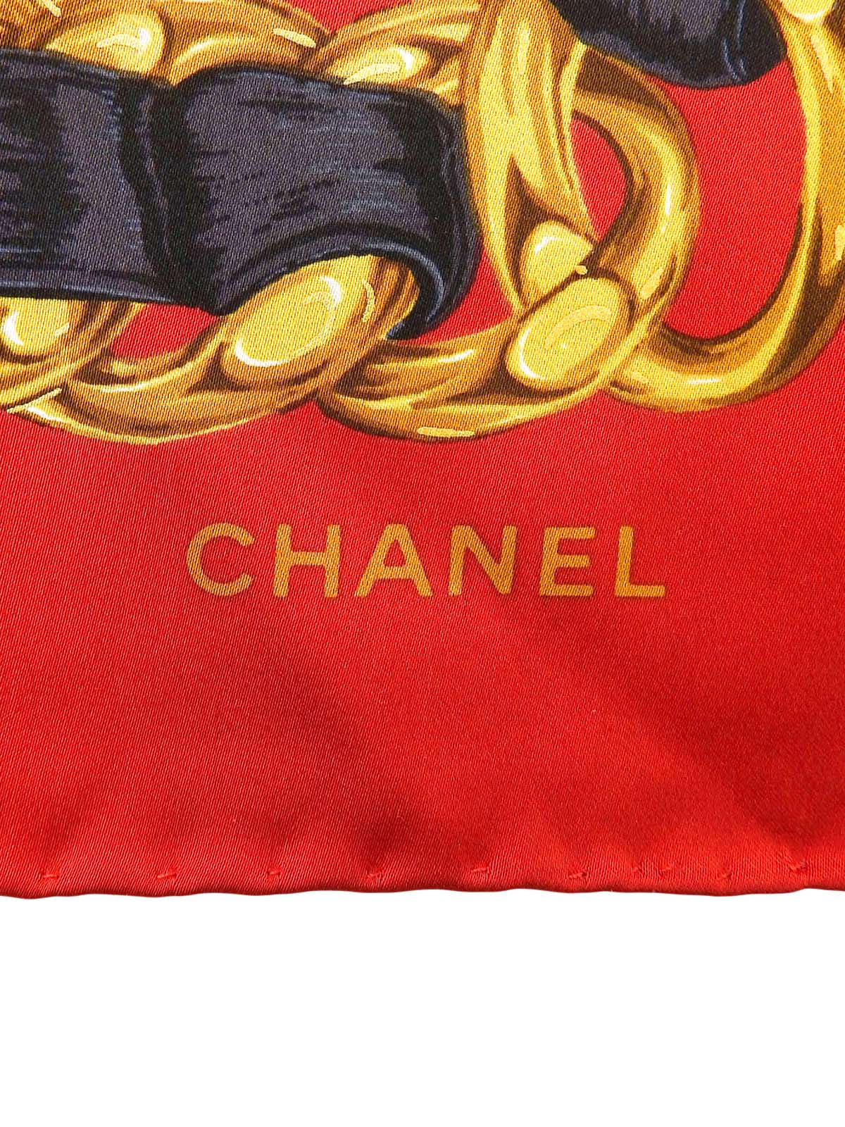 CC Mark Chain Design Pattern Scarf Red/Multi