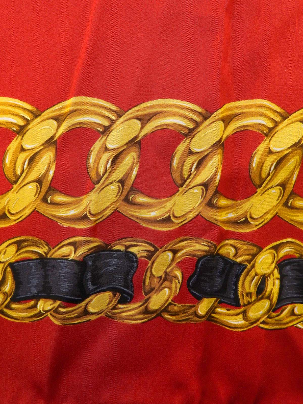 CCマークチェーンデザインパターンスカーフ レッド/マルチ