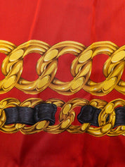 CC Mark Chain Design Pattern Scarf Red/Multi