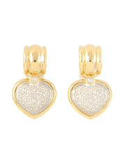 18Kダイヤモンドハートモチーフイヤリング ゴールド/シルバー