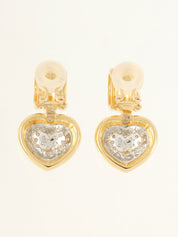 18Kダイヤモンドハートモチーフイヤリング ゴールド/シルバー