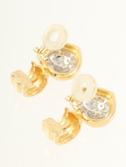 18Kダイヤモンドハートモチーフイヤリング ゴールド/シルバー