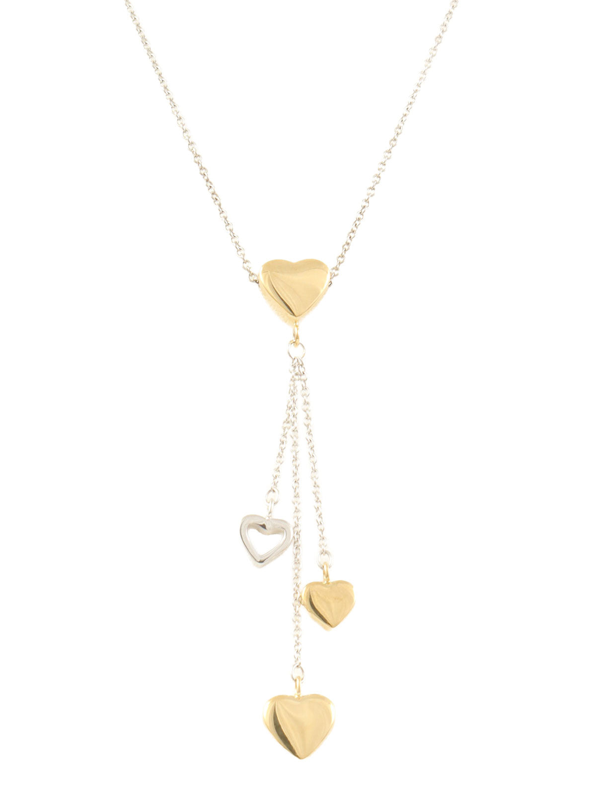 18Kハートモチーフネックレス ゴールド/シルバー