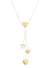 18Kハートモチーフネックレス ゴールド/シルバー