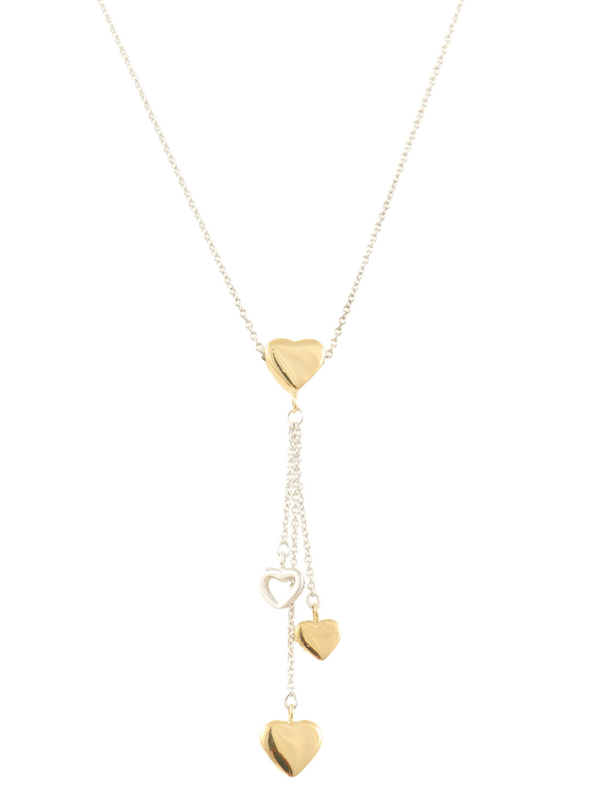 18Kハートモチーフネックレス ゴールド/シルバー