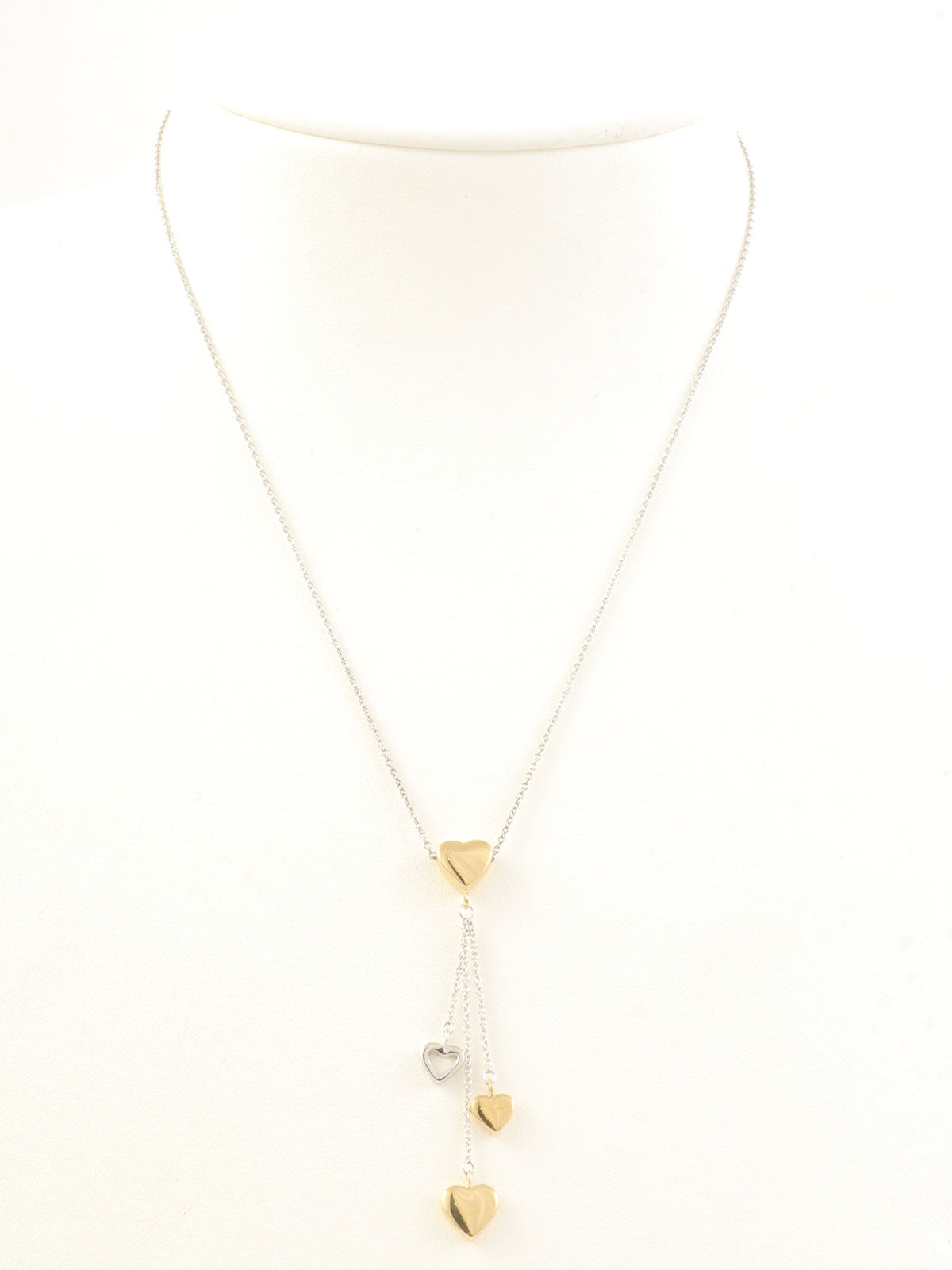18Kハートモチーフネックレス ゴールド/シルバー