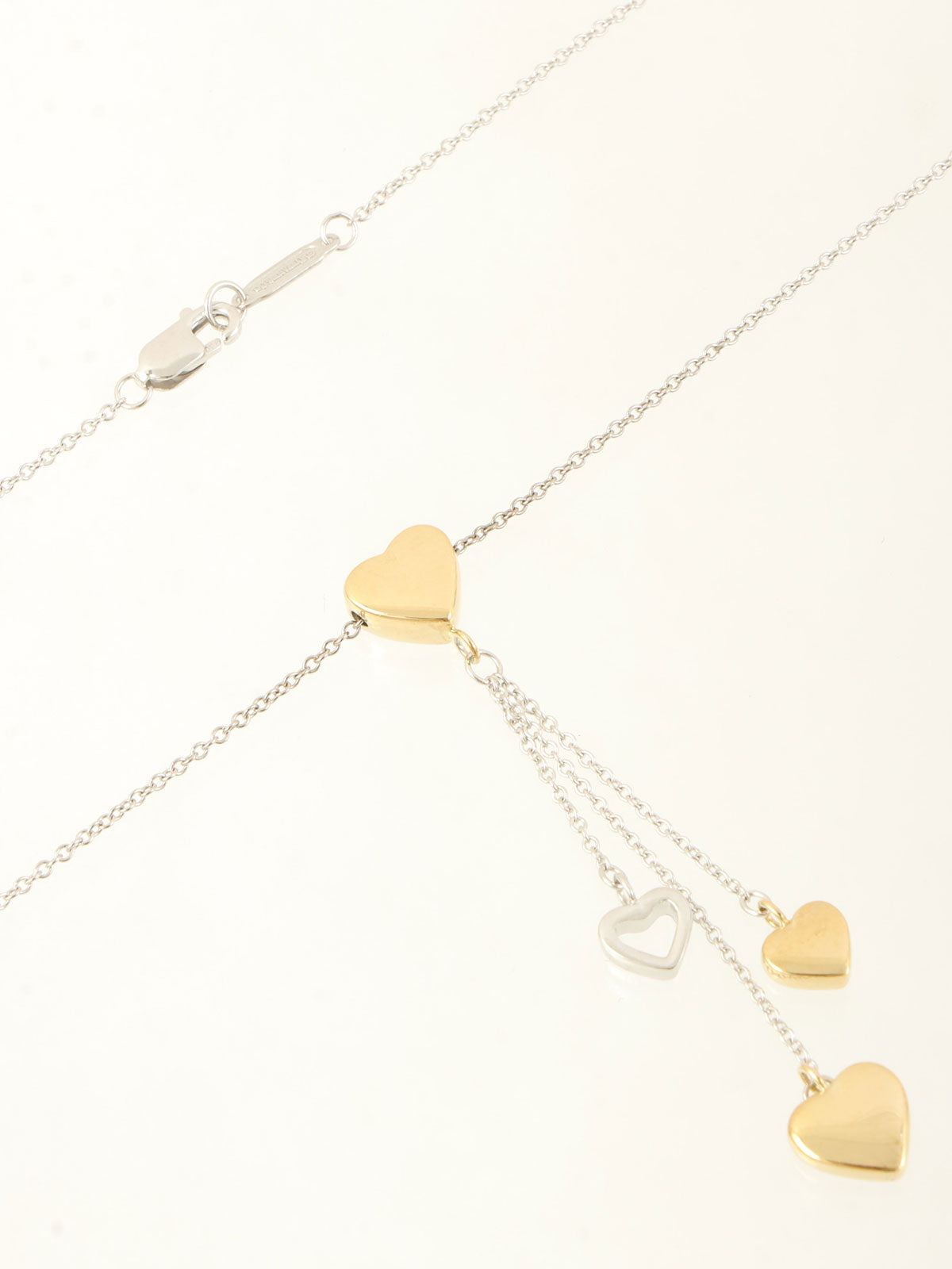 18Kハートモチーフネックレス ゴールド/シルバー