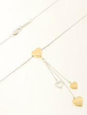 18Kハートモチーフネックレス ゴールド/シルバー