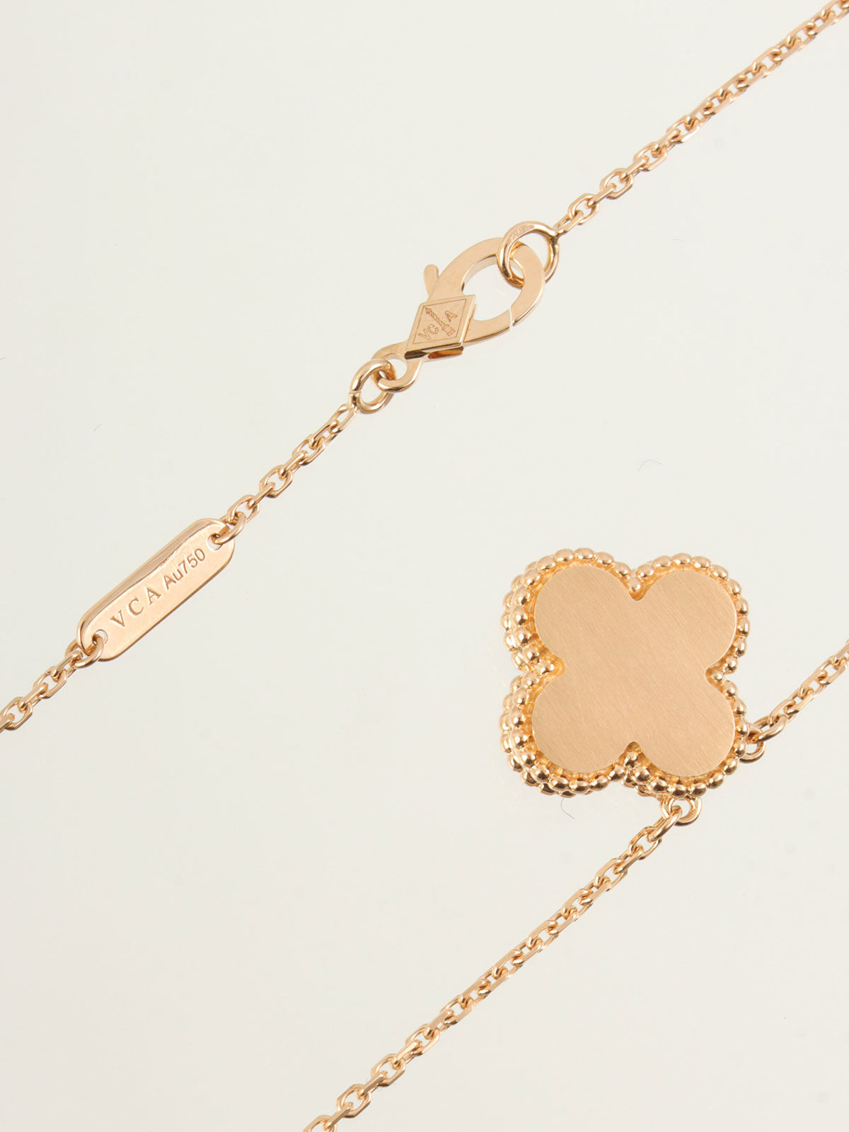 18Kダイヤモンドヴィンテージアルハンブラネックレス ピンクゴールド/ブラック