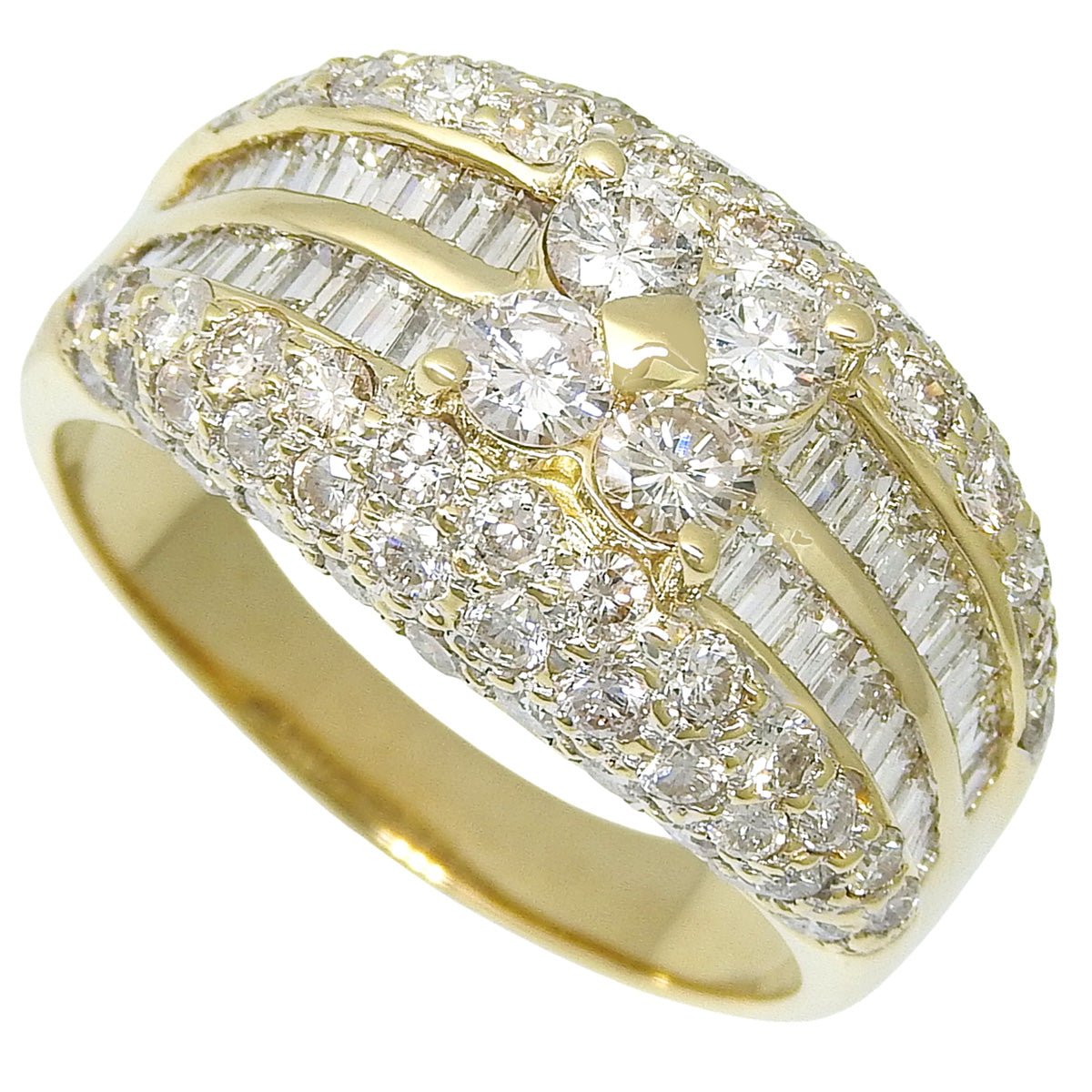 18K Diamond Flower Ring Gold #58