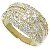 18K Diamond Flower Ring Gold #58